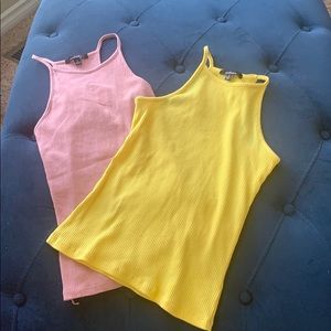 Pink and yellow tank top